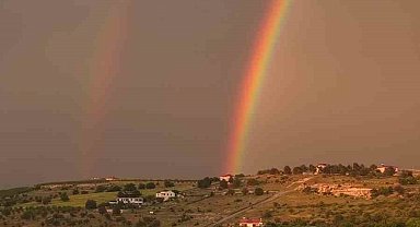 Elazığ'da gökkuşakları görsel şölen oluşturdu