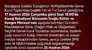 Elazığspor'da genel kurul tarihi netleşti