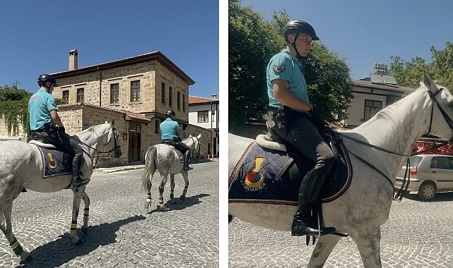 Tarihi Harput'ta atlı jandarma mesaisi